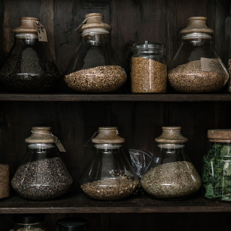 Nkuku jars on a shelf